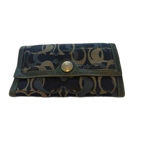 Vintage Coach Blue Signature Folding Wallet